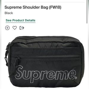 Supreme shoulder bag FW 18 Black belt bag crossbody